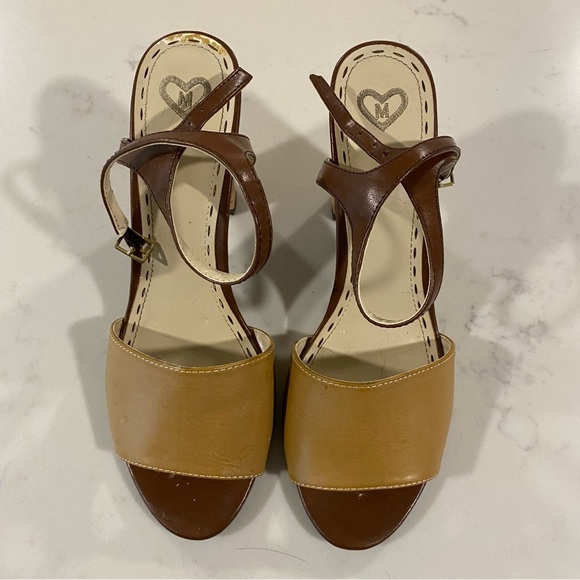 Madeline Shoes - Madeline Brown and Tan Strappy Sandals, Size 8